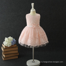 Лучшие продажи розовый кружевной цветочный узор винтажный мягкий хлопок новая модель девушка платье
